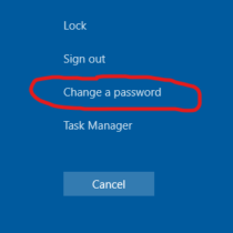 Change Password inside Remote Desktop